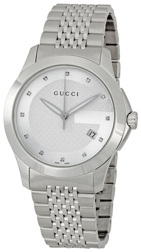 gucci pave diamond dial mini watch silver|Gucci watches for sale.